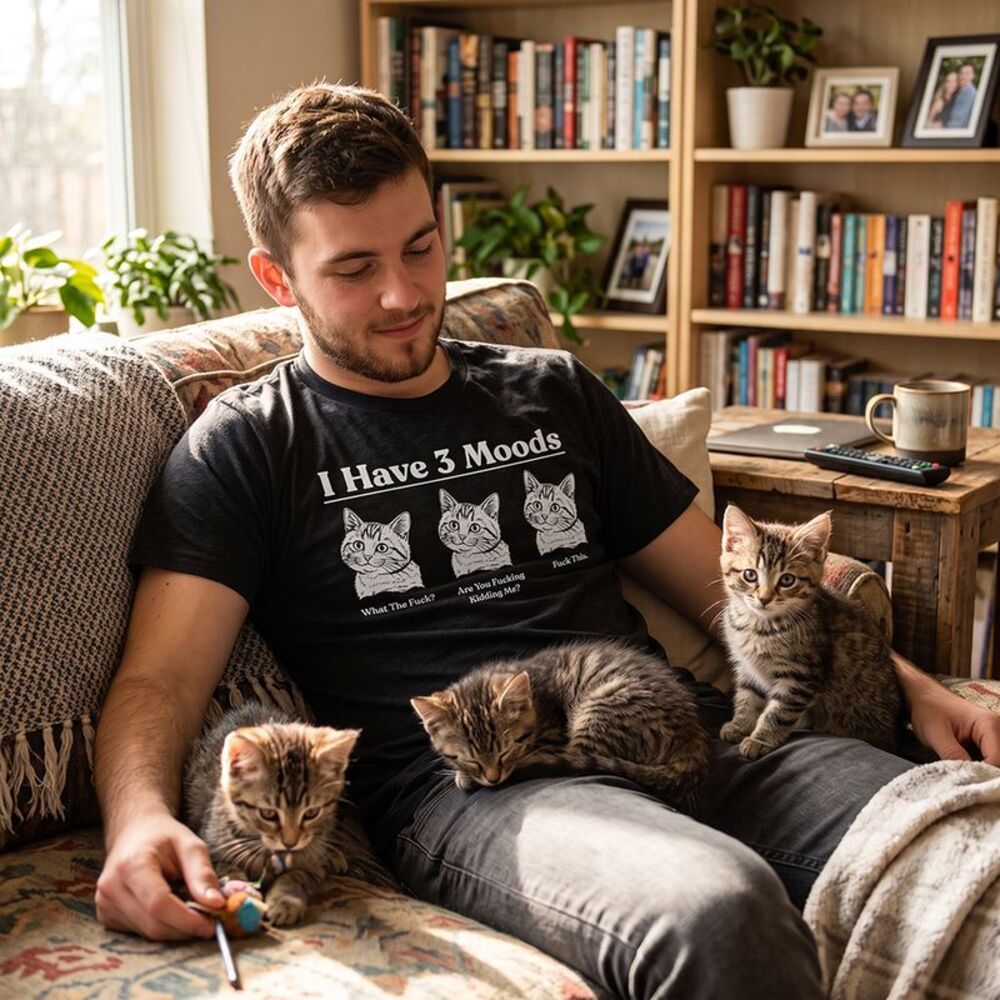 Mens Funny T Shirts I Have Three Moods What The Are You Kidding Me - Picture 3 of 5